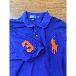 Polo Ralph Lauren Big Pony Polo Shirt Mens 2XL Polo Blue Custom Fit Rugby #3